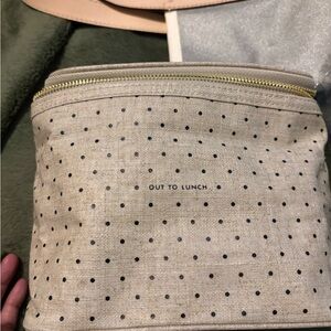 Kate Spade Beige and Black Polka Dot Lunch Bag